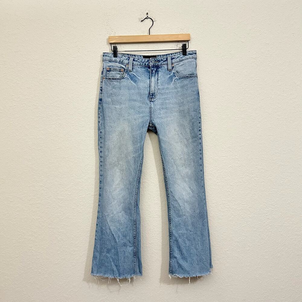 ROLLA'S Bootcut Jeans Blue Denim Cropped Frayed Grunge Streetwear 90s